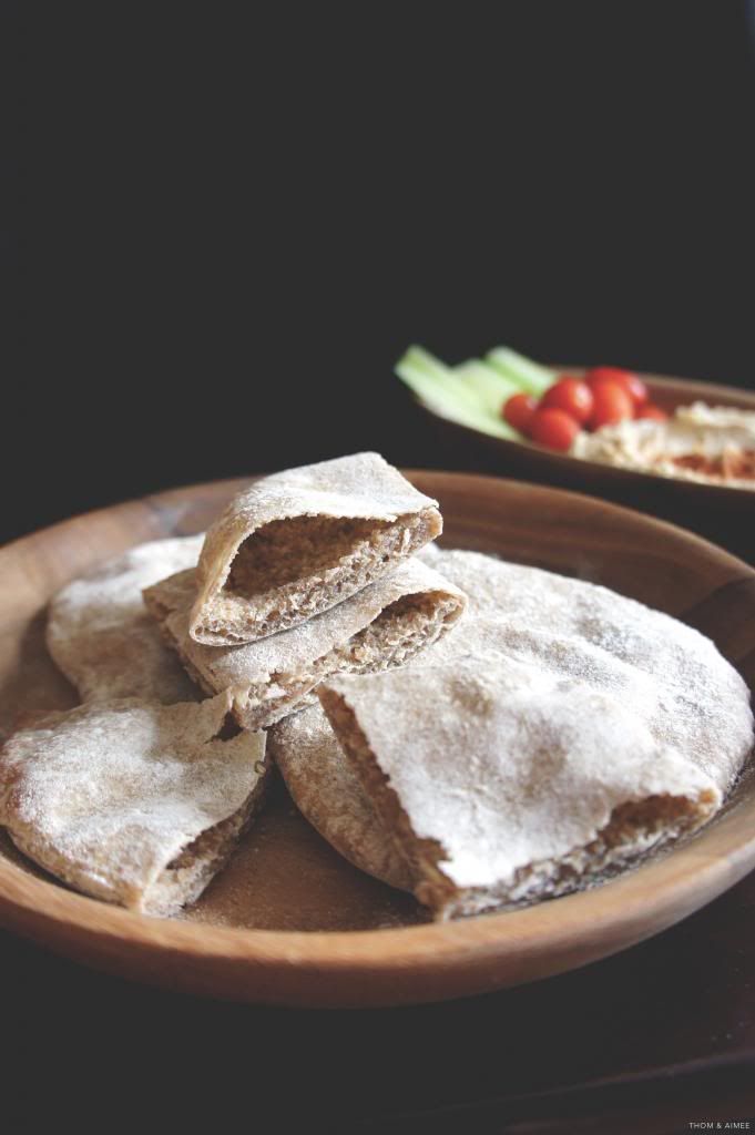 Hummus and Wholemeal Pita Bread Thom & Aimee