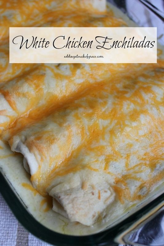 Simple and delicious white chicken enchiladas.