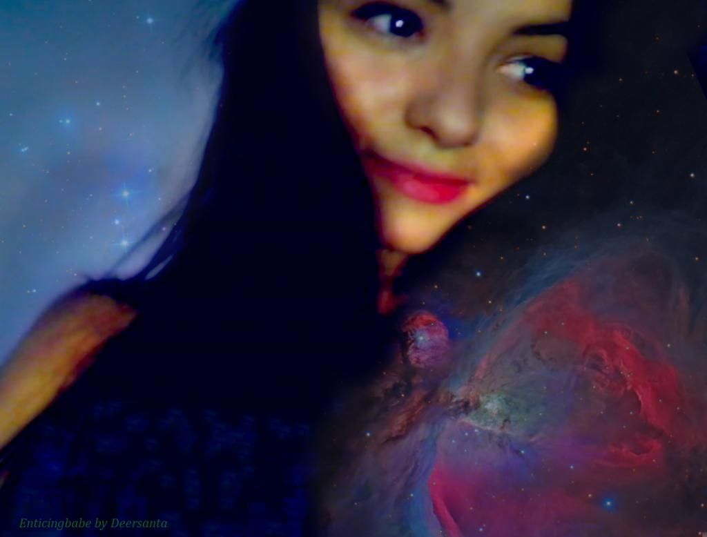 EnticingBabe smiling in space